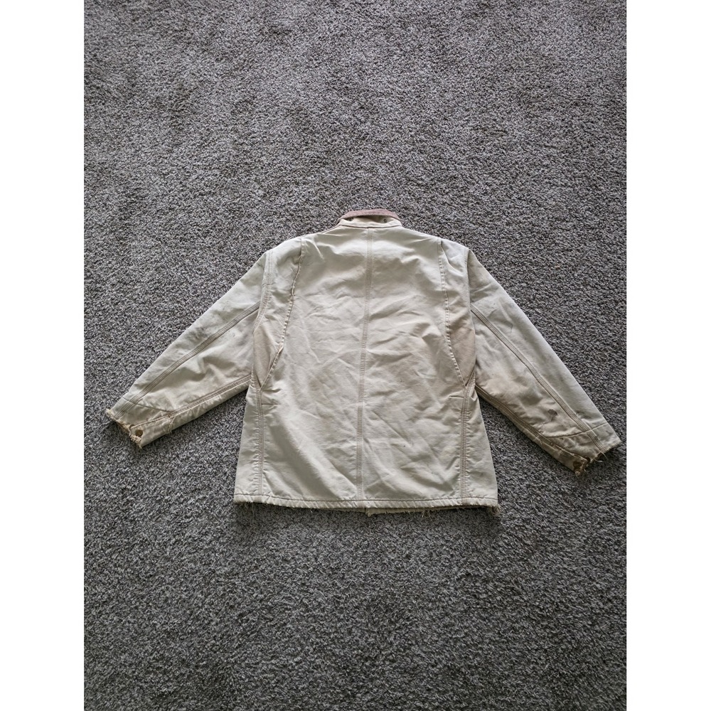 Vintage Carhartt Faded Brown Chore Jacket Size L Blanket Lined - Picture 4 of 13